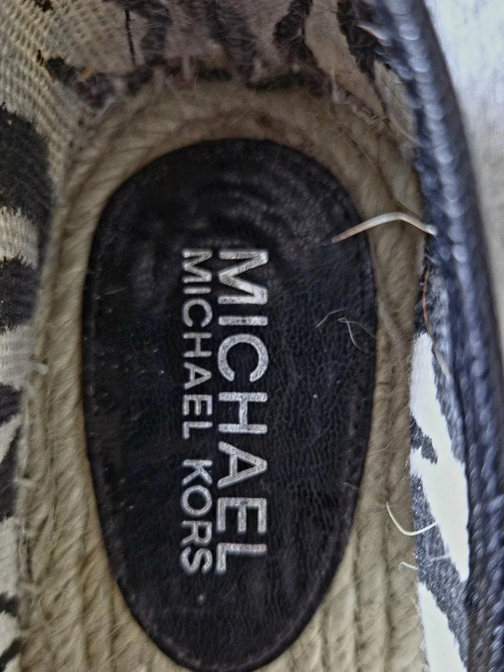 Michael Kors Zebra-Print Espadrille Flats in Beige and Black